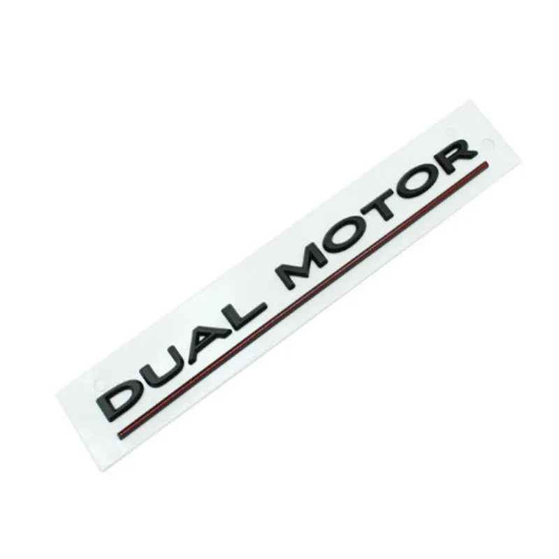 Tesla Model 3 performance bumper sticker in black or silver on white background