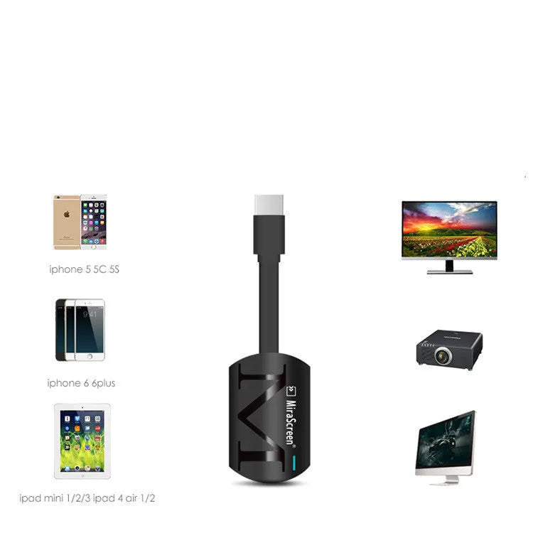 Black USB smart phone TV dongle with HDMI connector for 1080p screen sharing