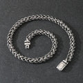 Men's titanium steel keel chain necklace with large hemp flowers design in antique silver finish