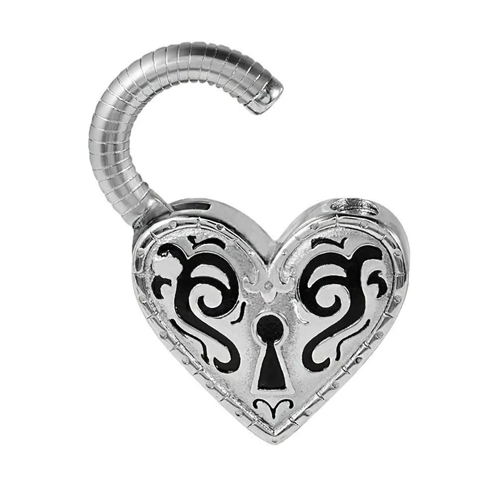Personalised heart-shaped stainless steel ear piercing with gold or steel colour electroplated finish