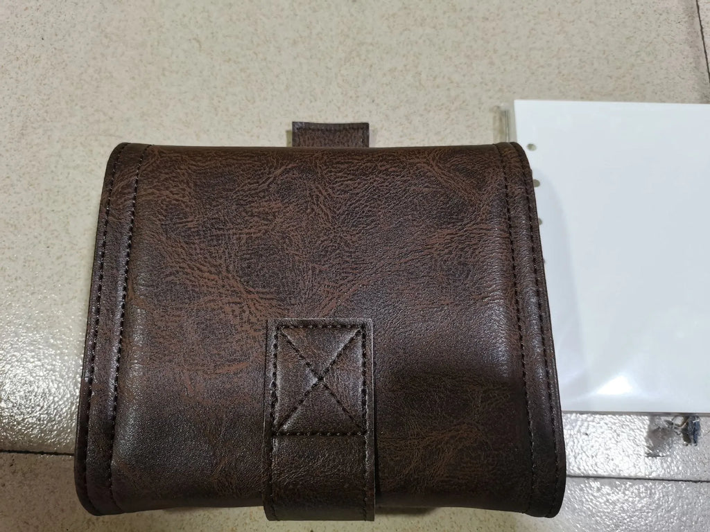 Brown A7 notebook with retro leather buckle and loose-leaf binder binding