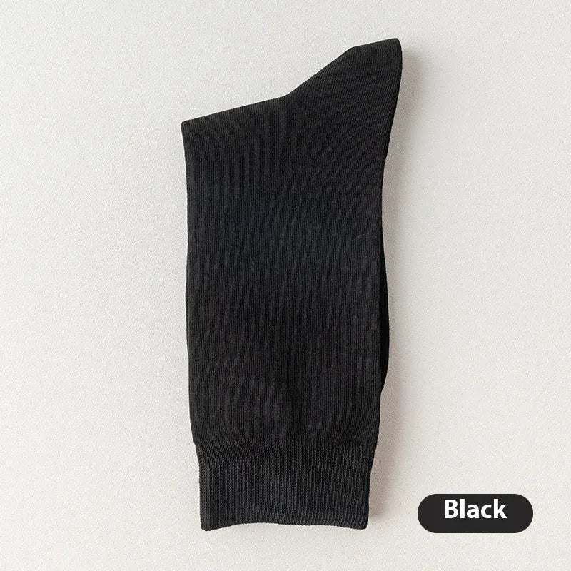 Men's mid-calf business socks in pure combed cotton available in multiple solid colours