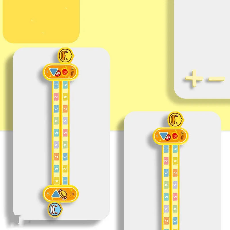 Yellow plastic cartoon digital decomposition ruler for children aged 3+ measuring 24.5cm