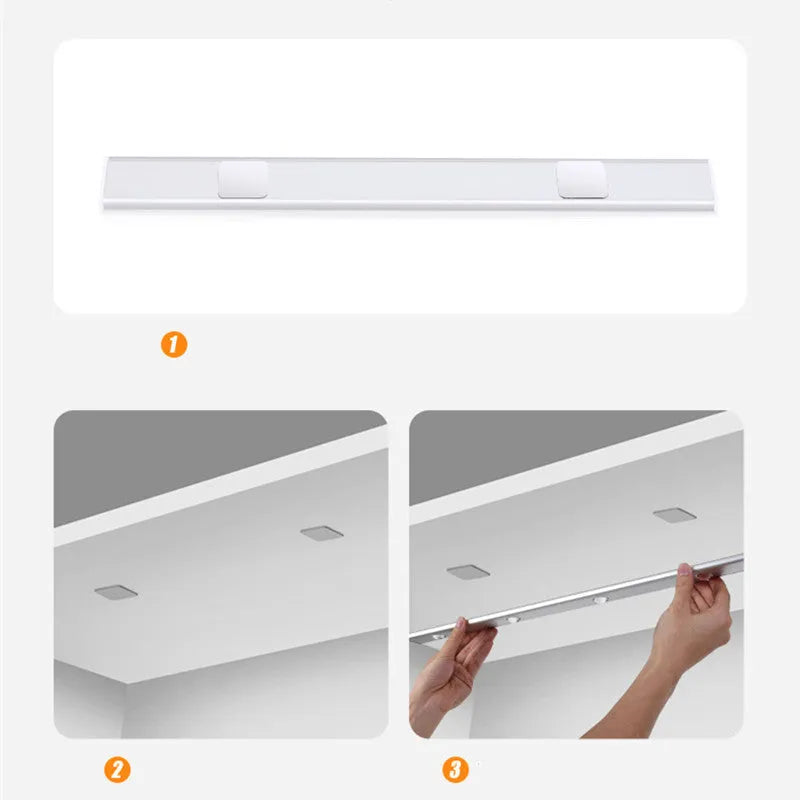 Rechargeable hill projection light strip in modern minimalist design with magnetic mounting