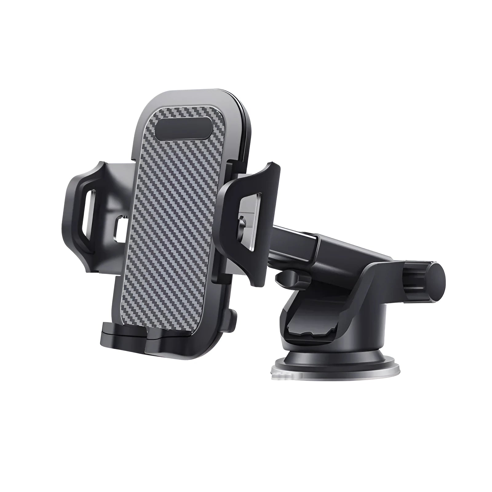 Black dashboard car phone holder showing phone compatibility range of 4.0 to 7.0 inches