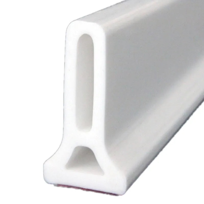 Flexible silicone bathroom water blocking strip in white, black, and grey colour options