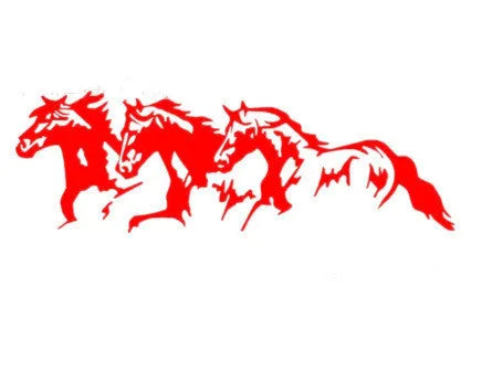 Galloping horse design car sticker decal measuring 25cm by 8cm in four colour options