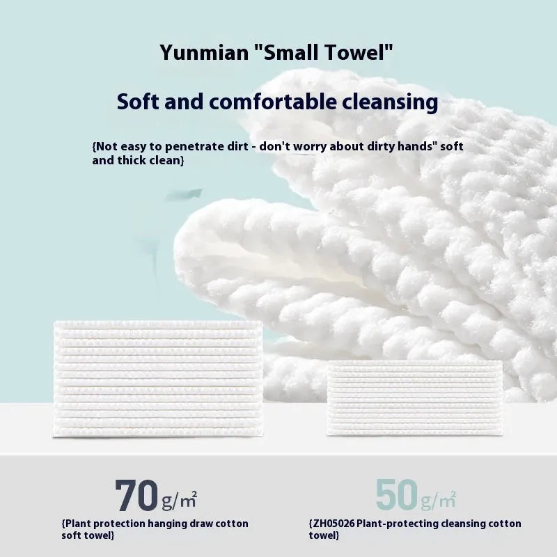 Disposable face cloth roll with removable hanger, 100 sheets in soft cotton sanitary style