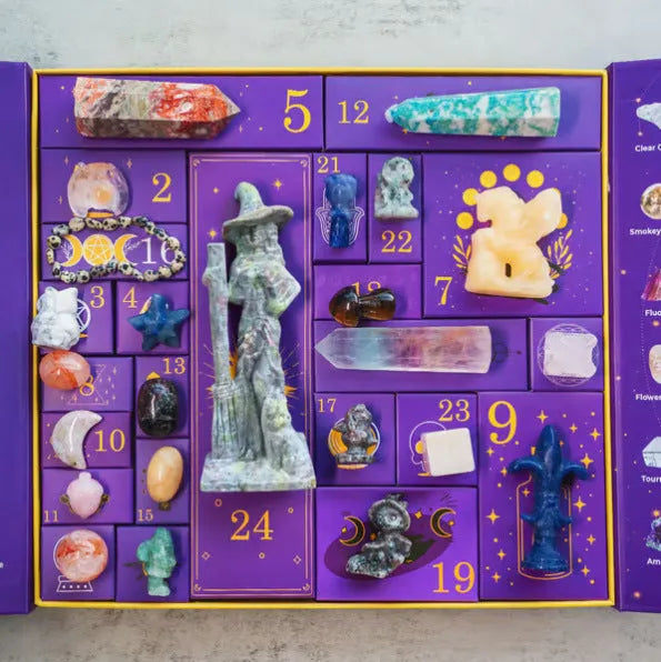 Orange and black paper Halloween countdown gift box measuring 33.5cm wide by 30.5cm tall