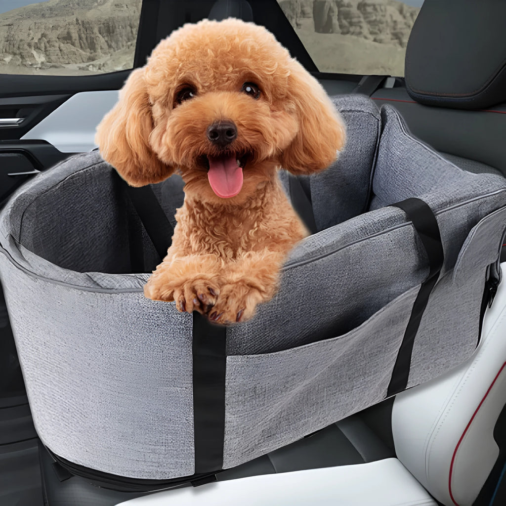Outdoor cloth dog kennel with sponge padding shown in available blue, grey, red, and grey mesh colour options.