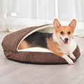 Brown cloth dog kennel with removable washable cover for small to medium dogs