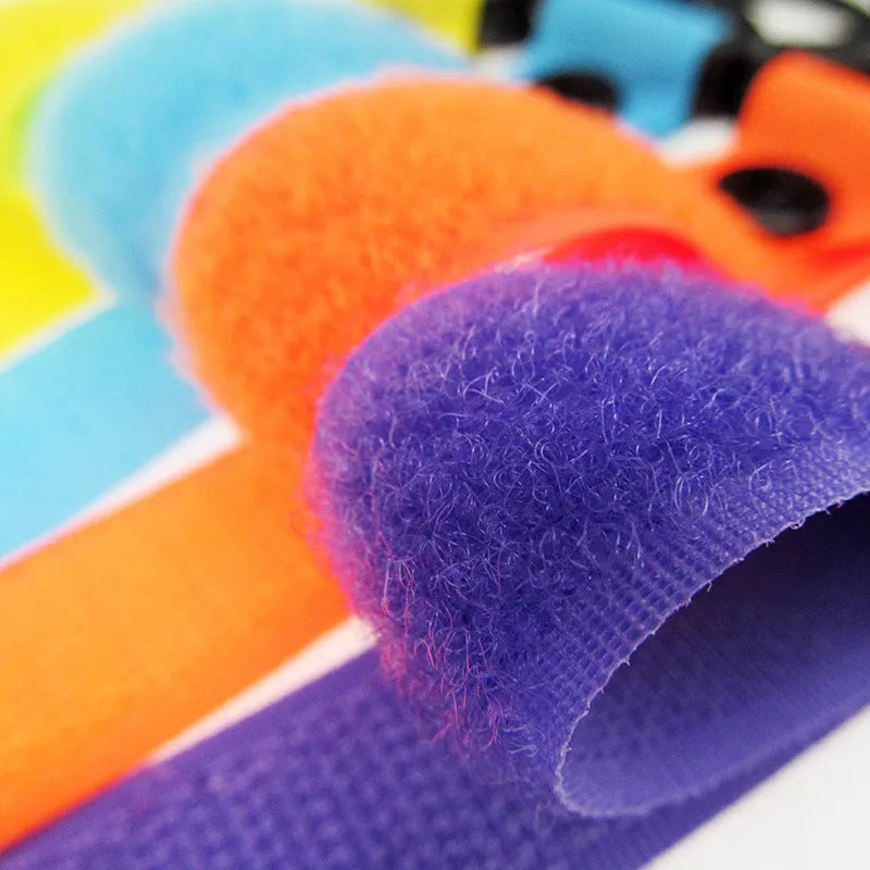 Nylon luggage Velcro hook in one of 18 available colours, showing the strap and fastening.