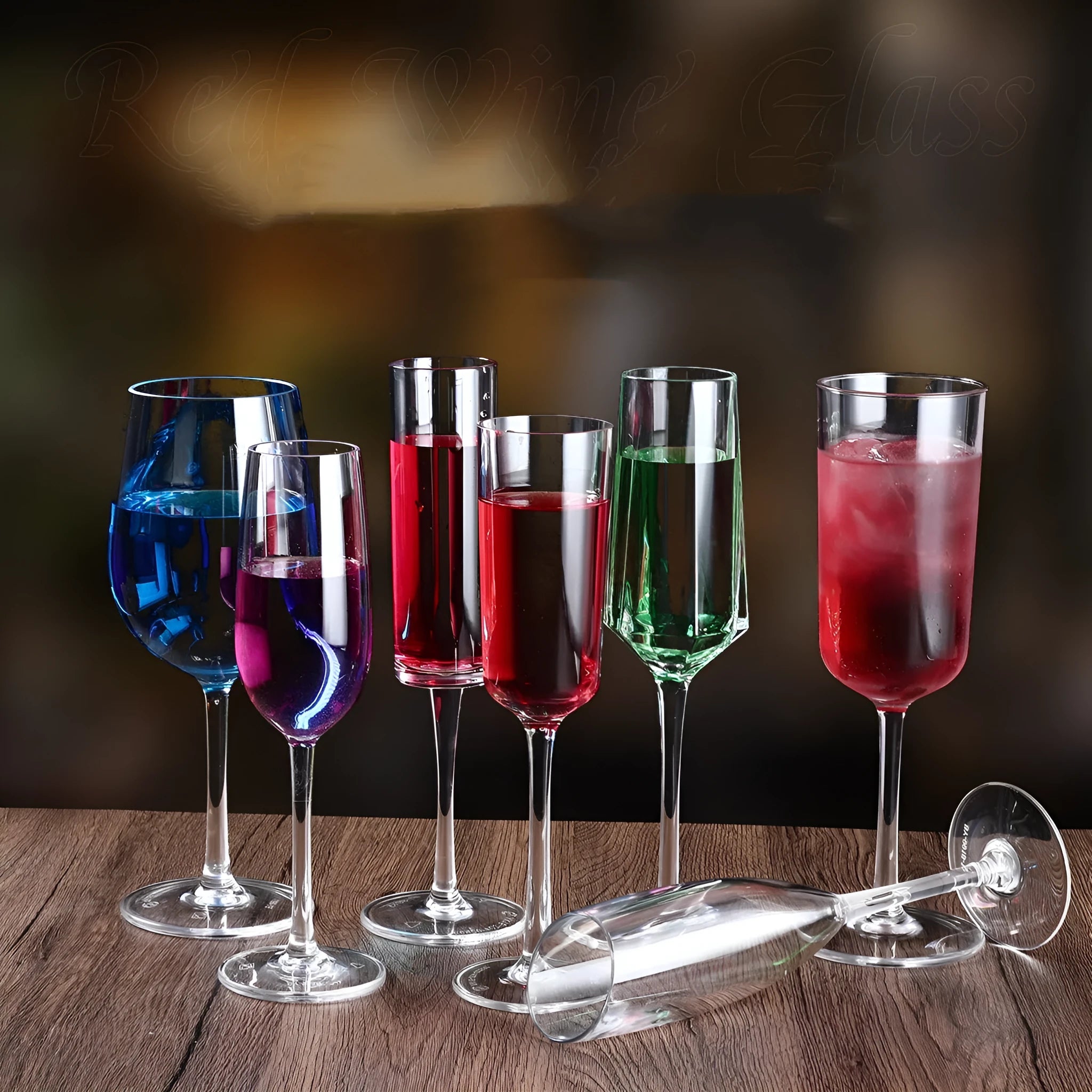 Clear acrylic wine bottle with modern design for catering events in 300ml and 550ml sizes