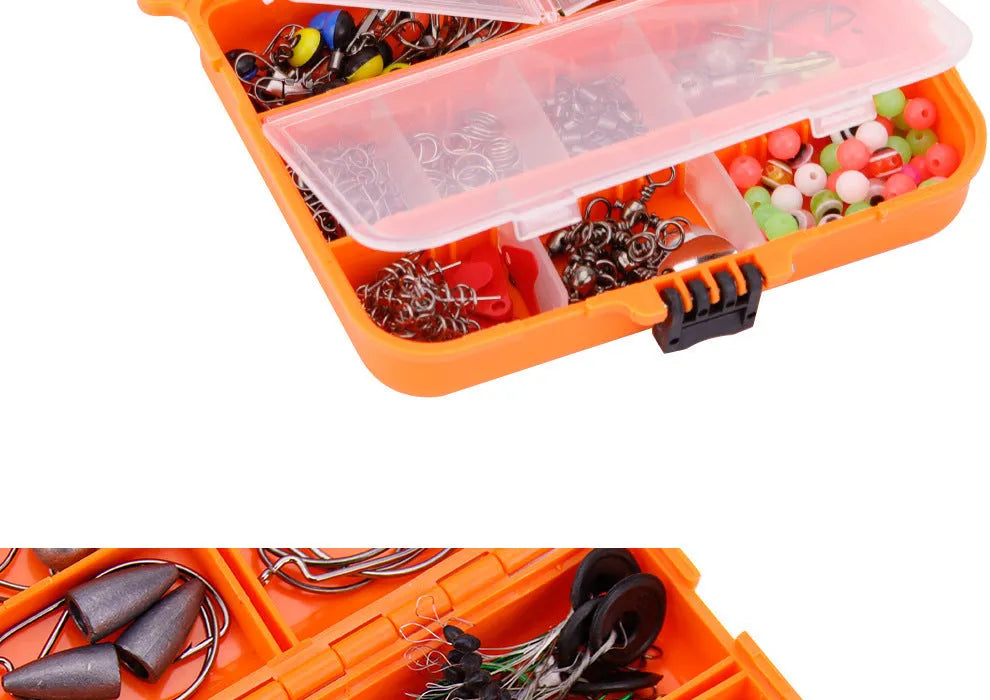 Weihe 257-piece fishing lure accessories set in ABS plastic tackle box for Texas, sea and rock fishing