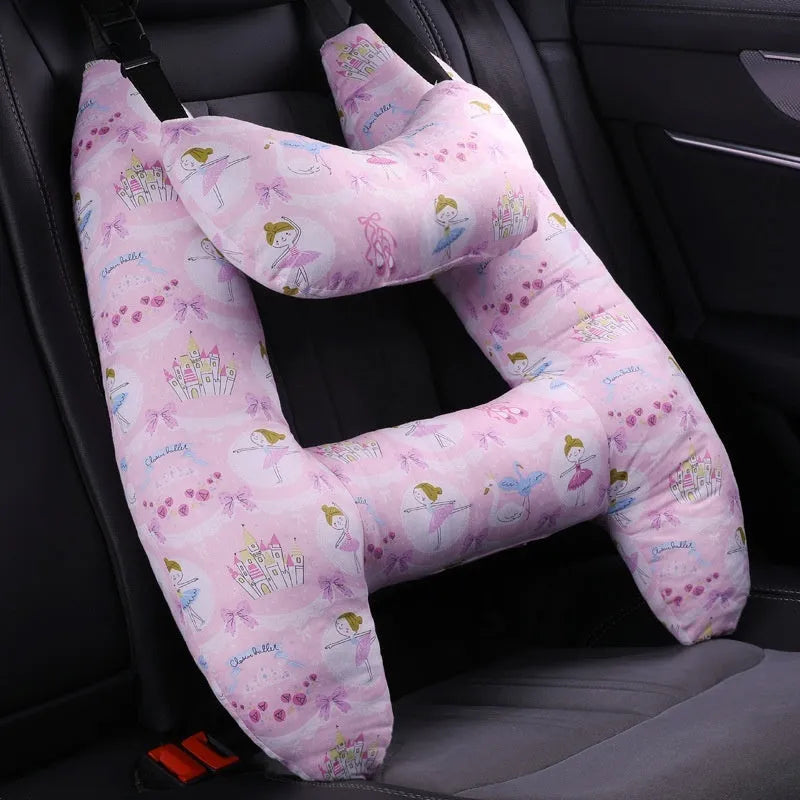 55x70cm car pillow with U-shaped design for headrest mounting and neck support