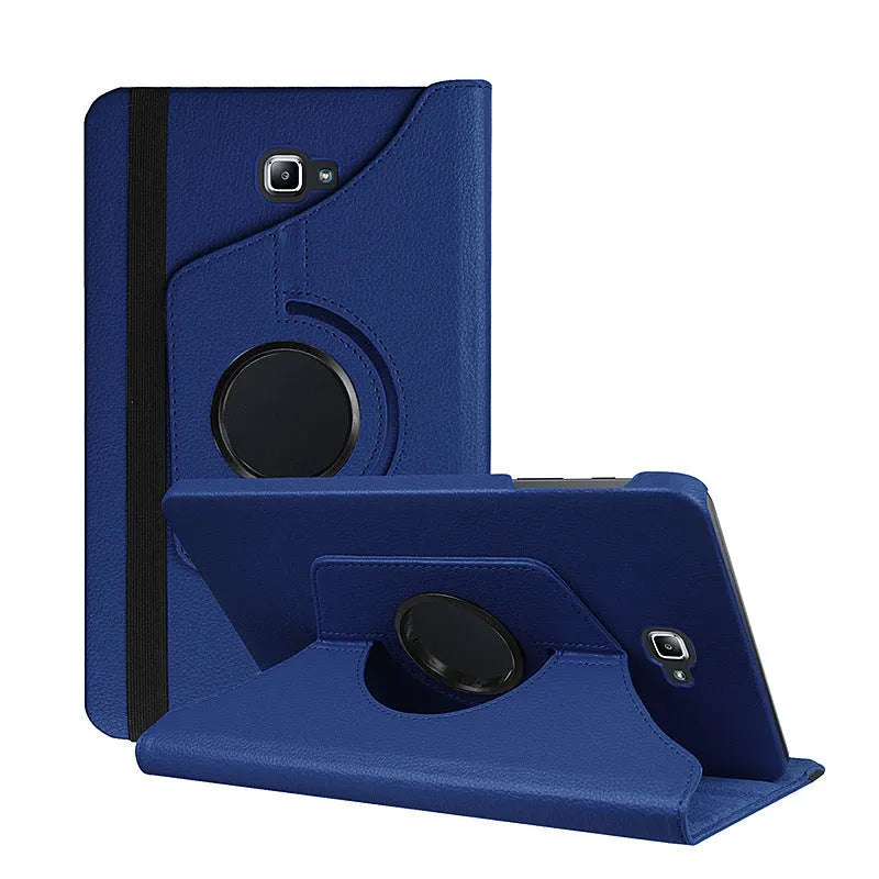 Rotating leather clamshell tablet case for iPad 1 shown in multiple colour options