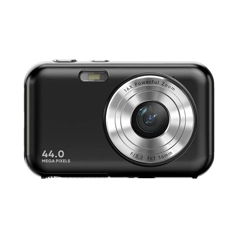 Children's digital camera with 2.4 inch screen in four colour options: black, green, pink, and purple