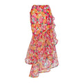 Women's floral print push up bikini with high-waist split design on mannequin