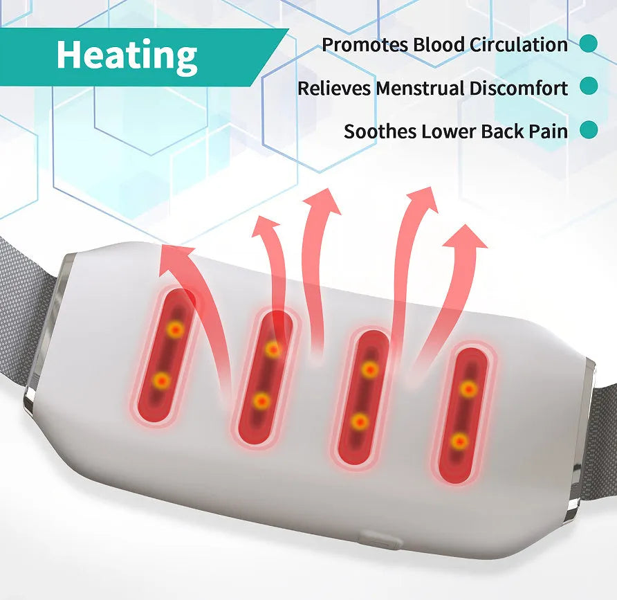 White handheld tummy machine EMS abdominal toner with gel pads on a white background