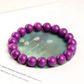 Jiuya purple crystal mica bracelet with polished beads in three diameter options