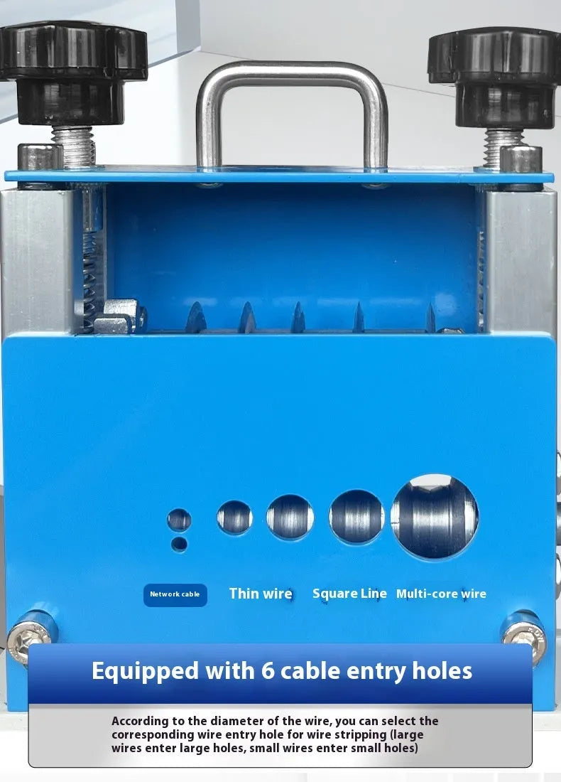 SD-017 manual wire stripping machine showing adjustable mechanism for 0.5-17mm wires