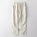 Men's slim brown cotton blend long sleeve shirt and casual pants coordinated set