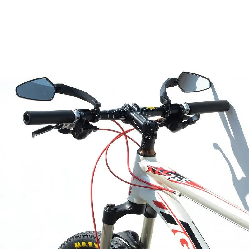 Black PMMA acrylic bicycle rearview mirror for mountain bikes with rotatable mounting