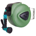 Automatic retractable hose reel with 10 metre PVC water pipe in compact 30.5 cm water drum for car washing