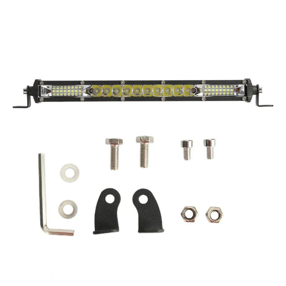 Ultra-thin white aluminium LED strip light bar for mounting on a vehicle roof.