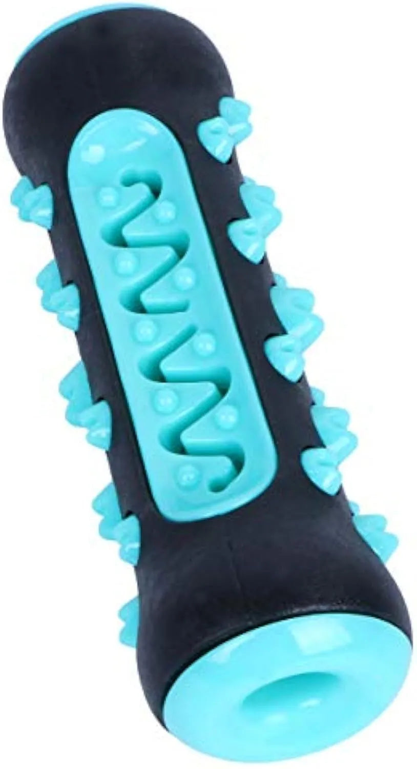15 cm natural rubber dog dental chew toy in blue, green, yellow, or black blue for teeth cleaning