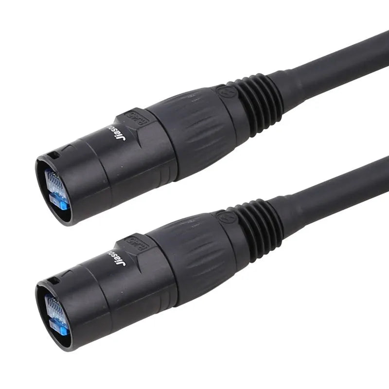 CAT6 RJ45 network docking converter cable extension connector with plug on a white background