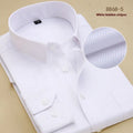 Man wearing a black long sleeve slim fit cotton business shirt for work.