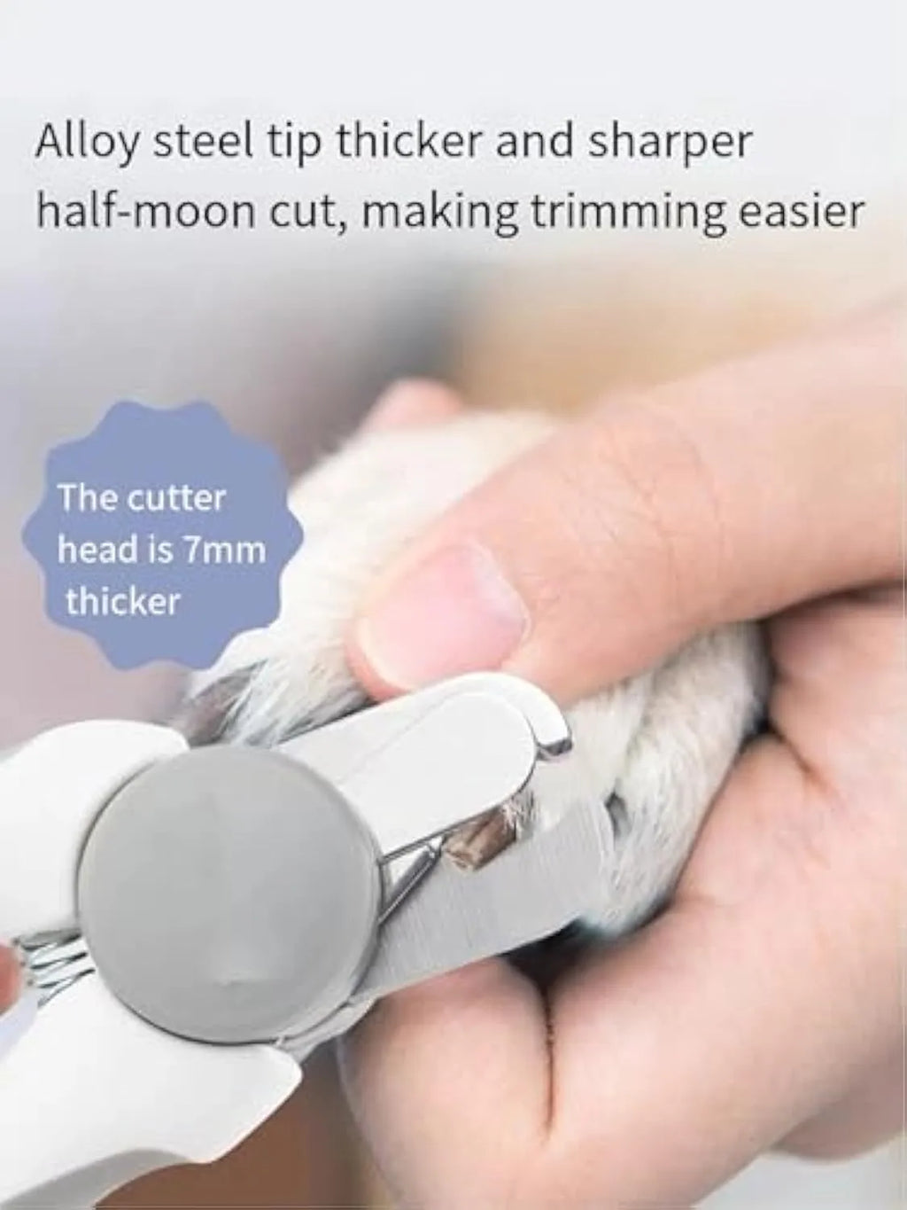 Blue heavy-duty dog nail clippers with safety guard for large dogs and thick nails