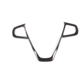 Carbon fibre pattern decorative frame for BMW steering wheel button trim.