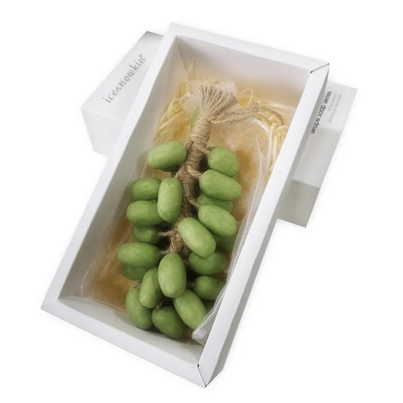 Handmade grape soap bar with 120g net content in black, green, purple and litchi scent varieties