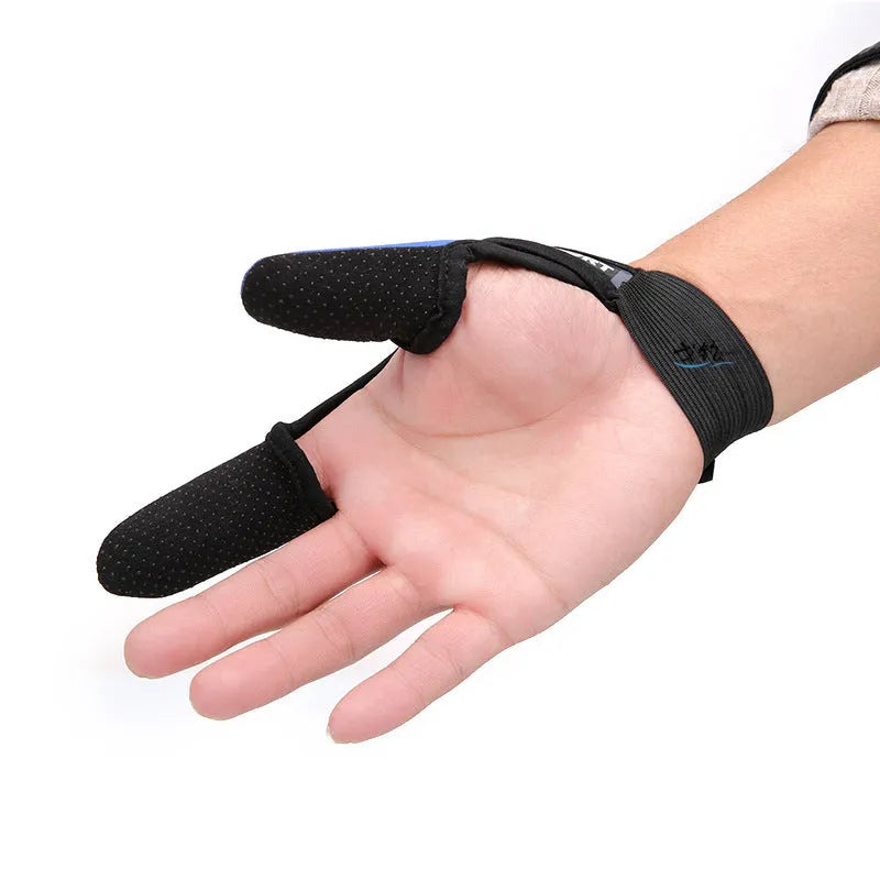 Two-finger fishing glove showing microfiber palm and diving cloth back in camouflage pattern