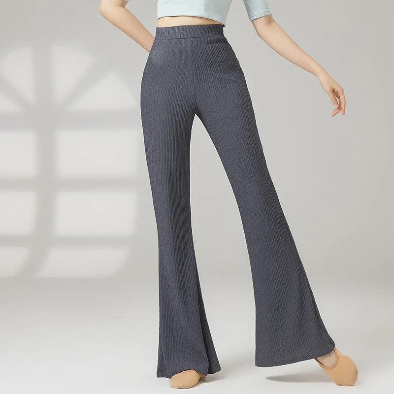 Adult woman's solid colour dance practice pants for classical and sports dance training.