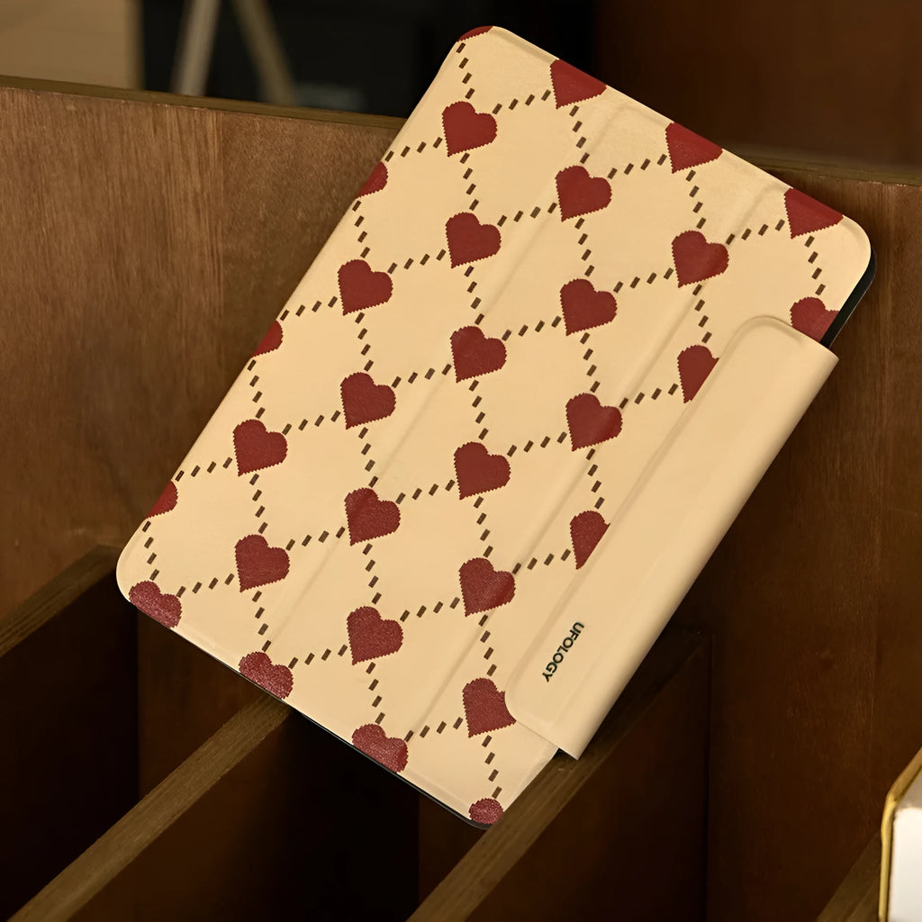 Flat polyurethane protective case with magnetic clip for iPad Air 5 and iPad Air 4 tablets.