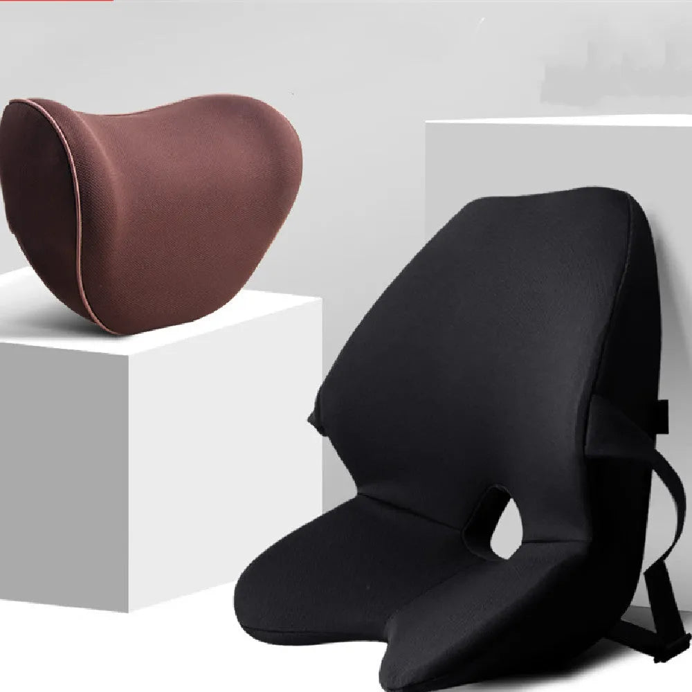 Car seat waist support cushion with adjustable straps in a choice of colours