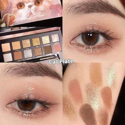 Animal themed twelve-color eye shadow palette with universal skin type design