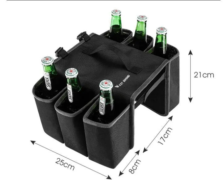 Bicycle double-sided beverage anti-scratch shelf bag in black or blue orange colour