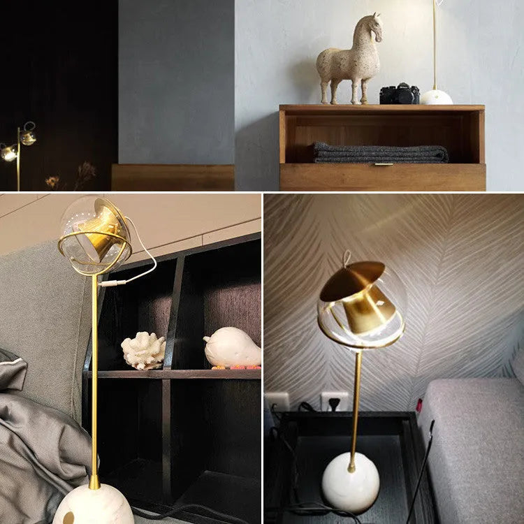 LED desk lamp with glass lampshade and touch switch dimming control