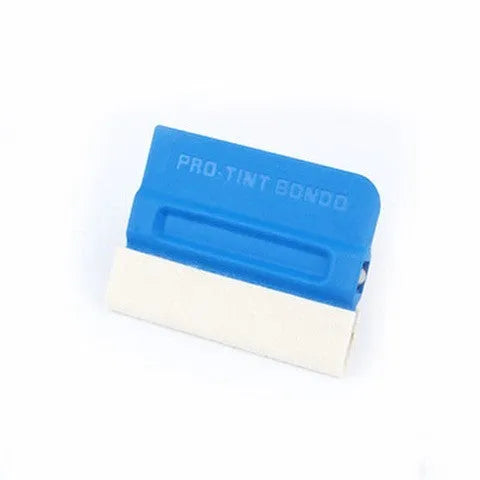 Car film scraper tool with ABS plastic handle and a choice of deerskin or wool scraping surface