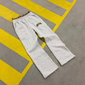 Men's patchwork double waist hip hop trousers in loose fit with elastic fabric
