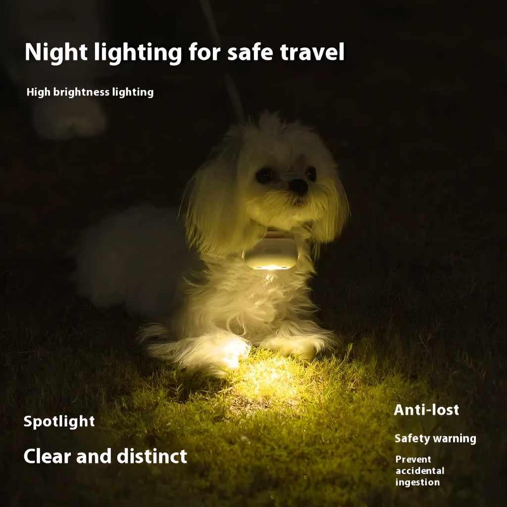 ABS pet luminous collar with LED hanging lamp ring in four colour variations
