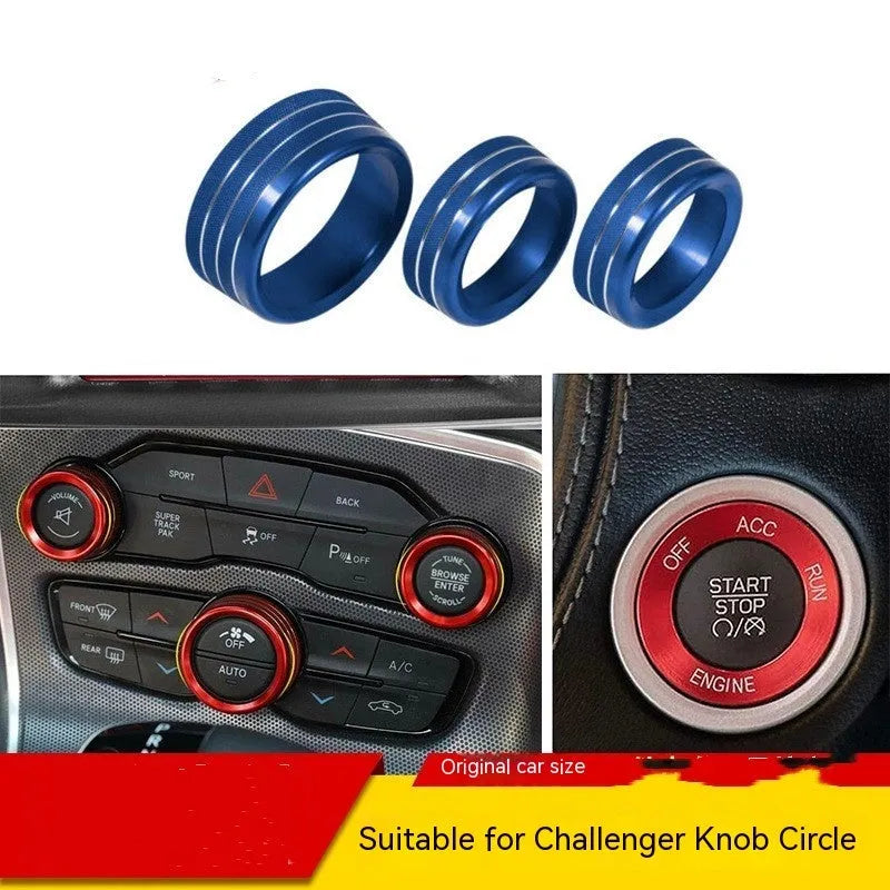 Aluminium alloy decorative ring for Dodge Grand Cherokee air conditioning control knob