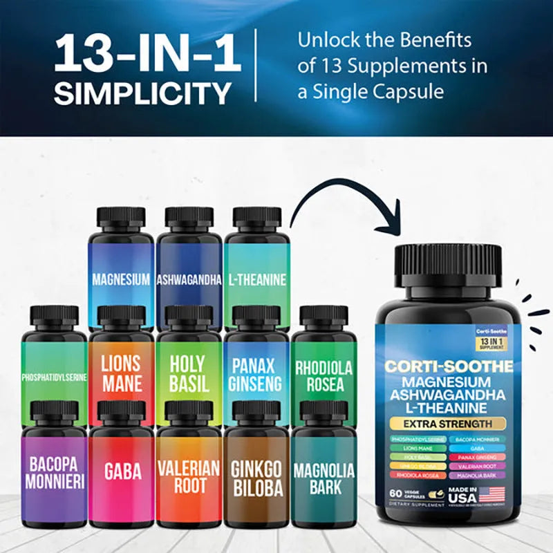 Bottle of South African Drunken Eggplant Magnesium Capsules containing 60 dietary supplement capsules