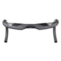 Wei Bike matt carbon fibre bent road bicycle handlebar showing its curved shape.