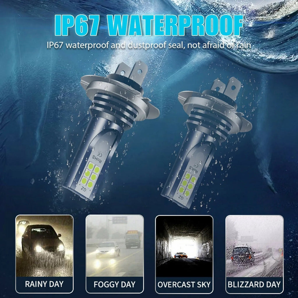 12 SMD LED car fog light bulb with aviation aluminium shell, compatible with H7 9005 H11 formats