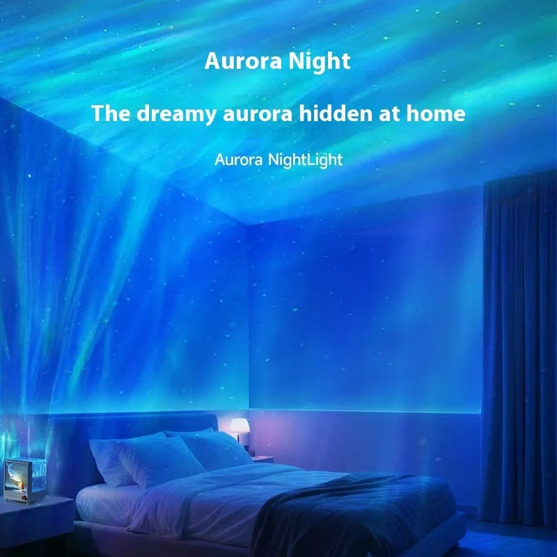 Aurora Treasure Box Atmosphere Projection Lamp showing Star Sea Whale light pattern projection.